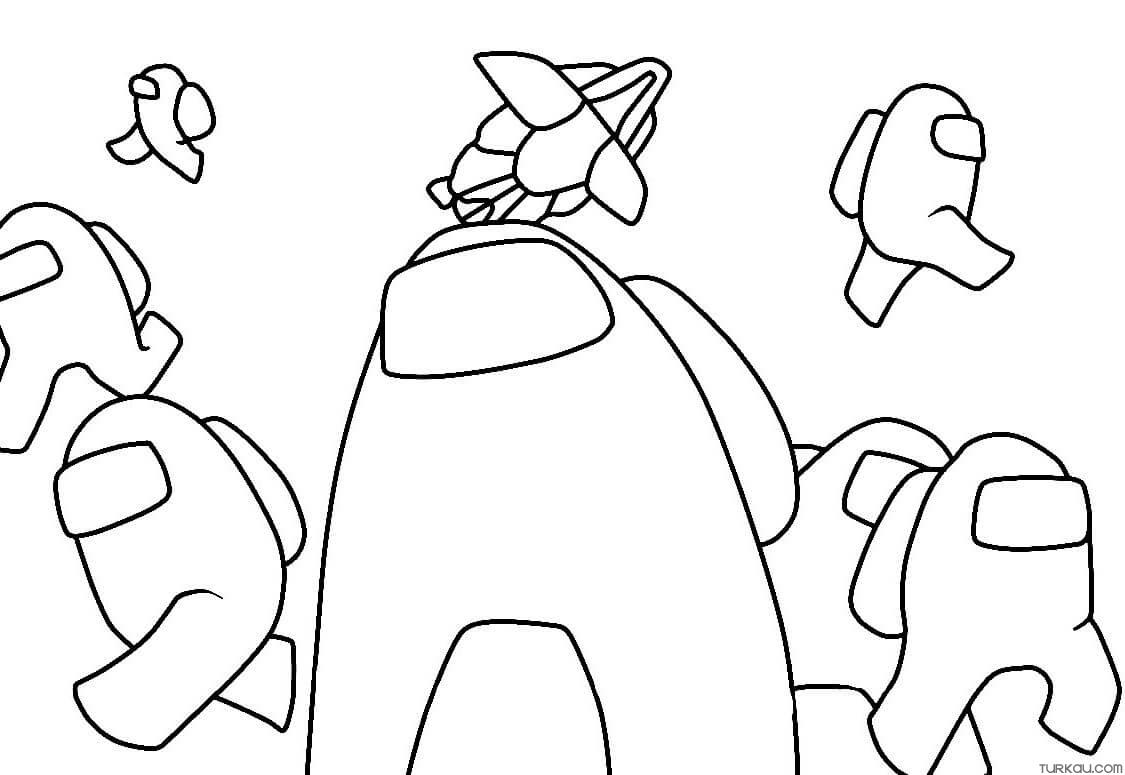 Among Us Coloring Pages for Kids 1