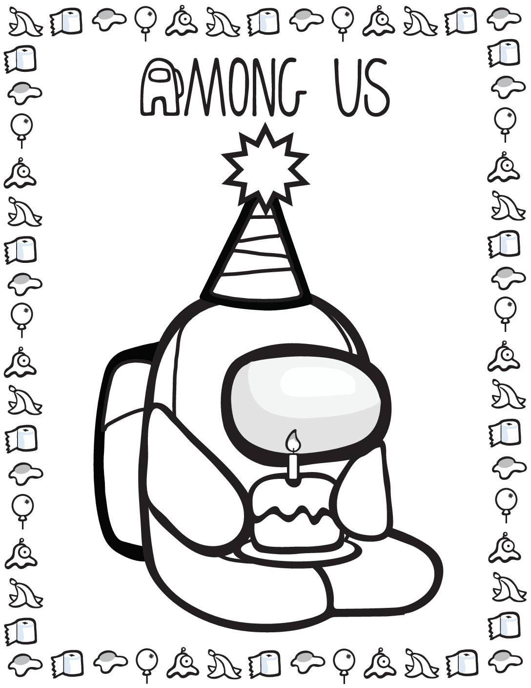 Among Us Coloring Pages for Kids 104