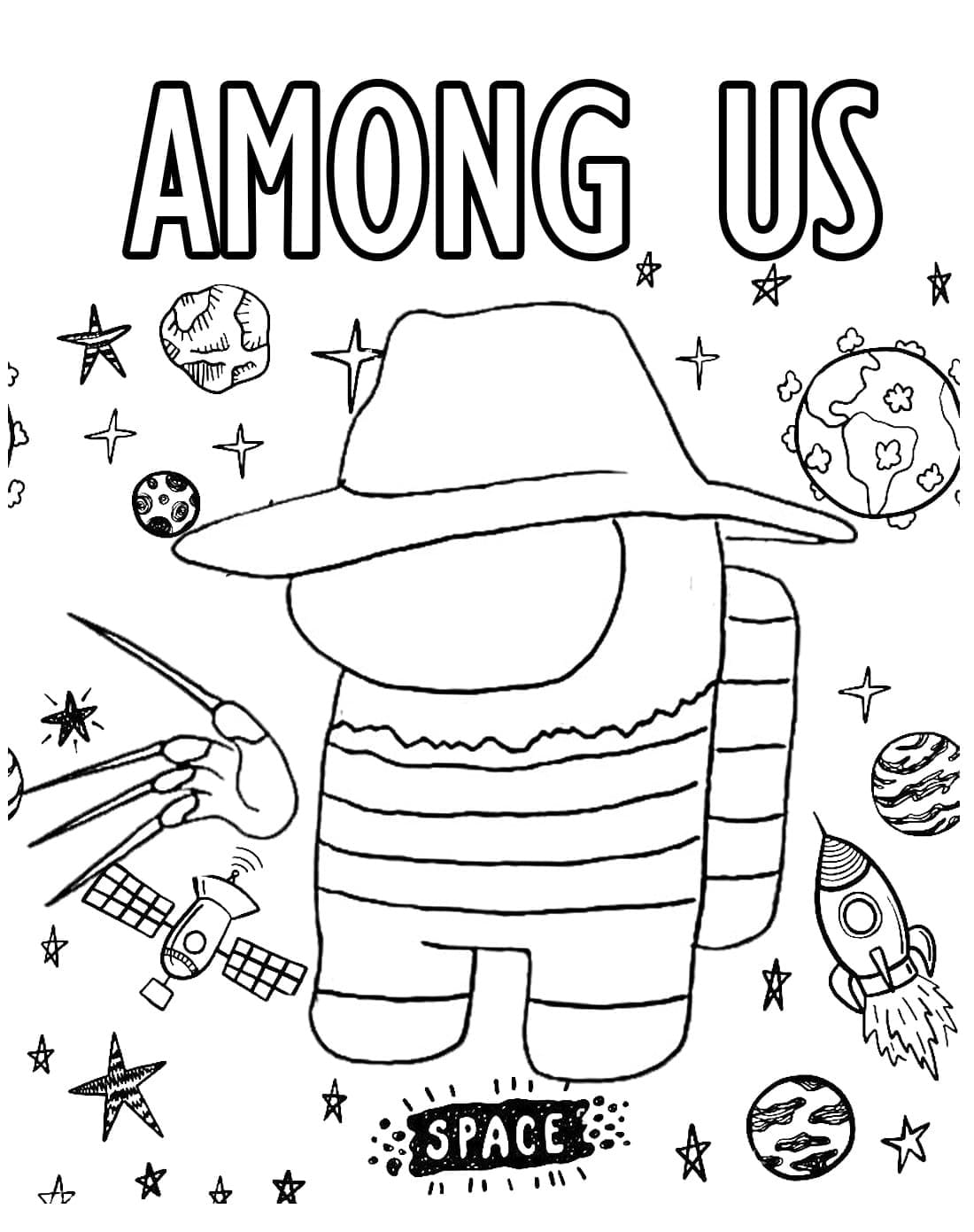 Among Us Coloring Pages for Kids 108