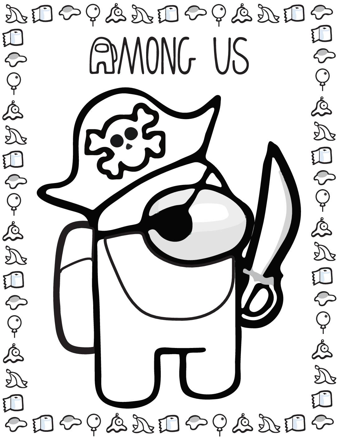 Among Us Coloring Pages for Kids 139