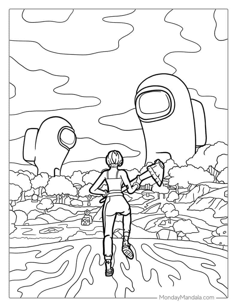 Among Us Coloring Pages for Kids 92