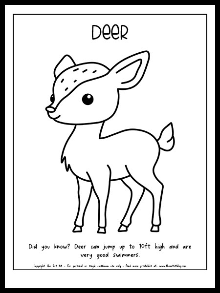 150+ Deer Coloring Pages 115