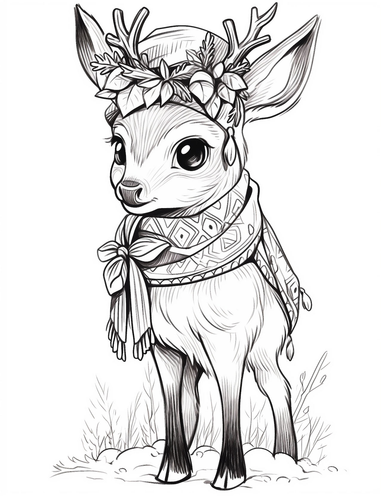 150+ Deer Coloring Pages 12