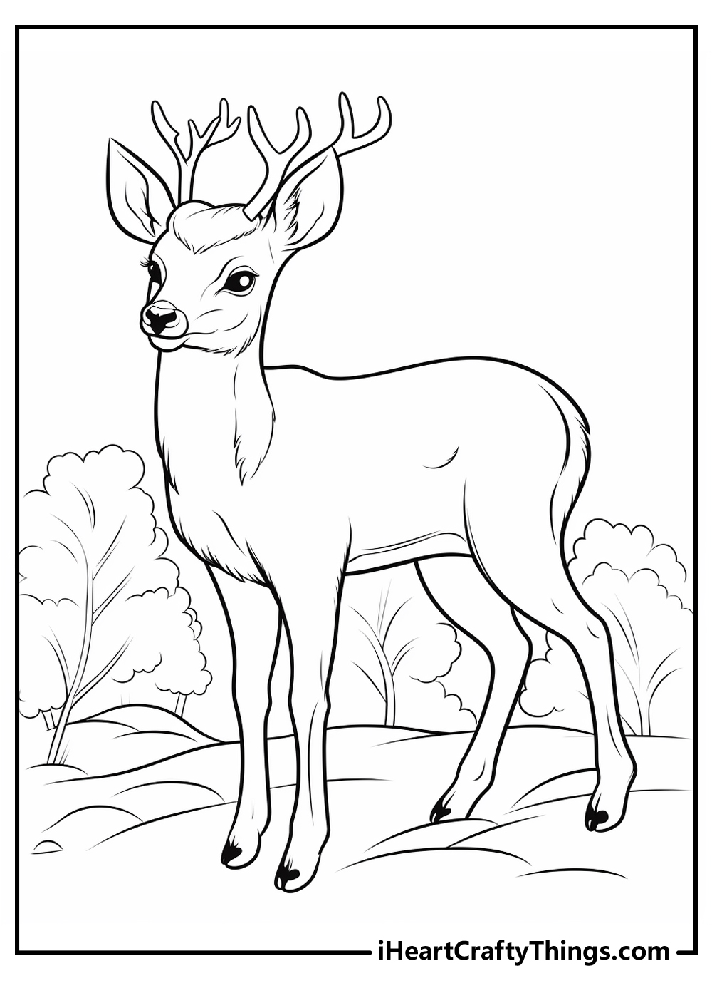 150+ Deer Coloring Pages 21