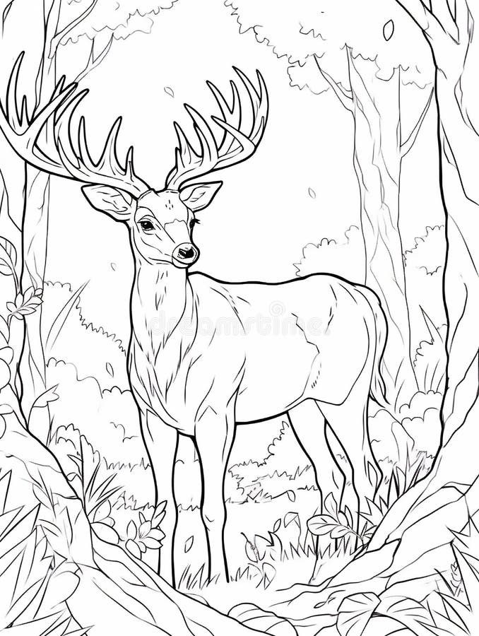 150+ Deer Coloring Pages 59