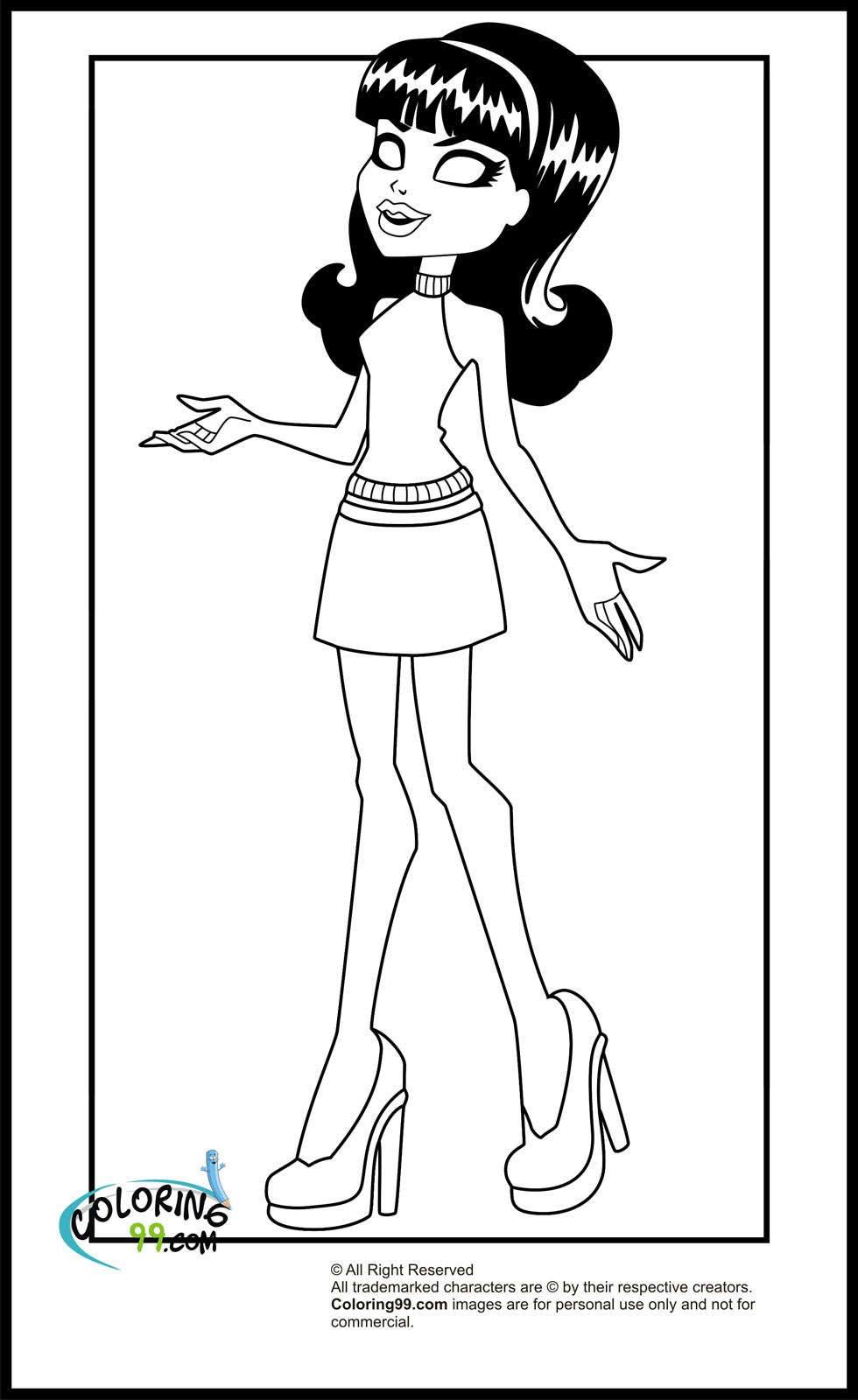 150+ Monster High Coloring Pages: Enter the World of Monster High 66