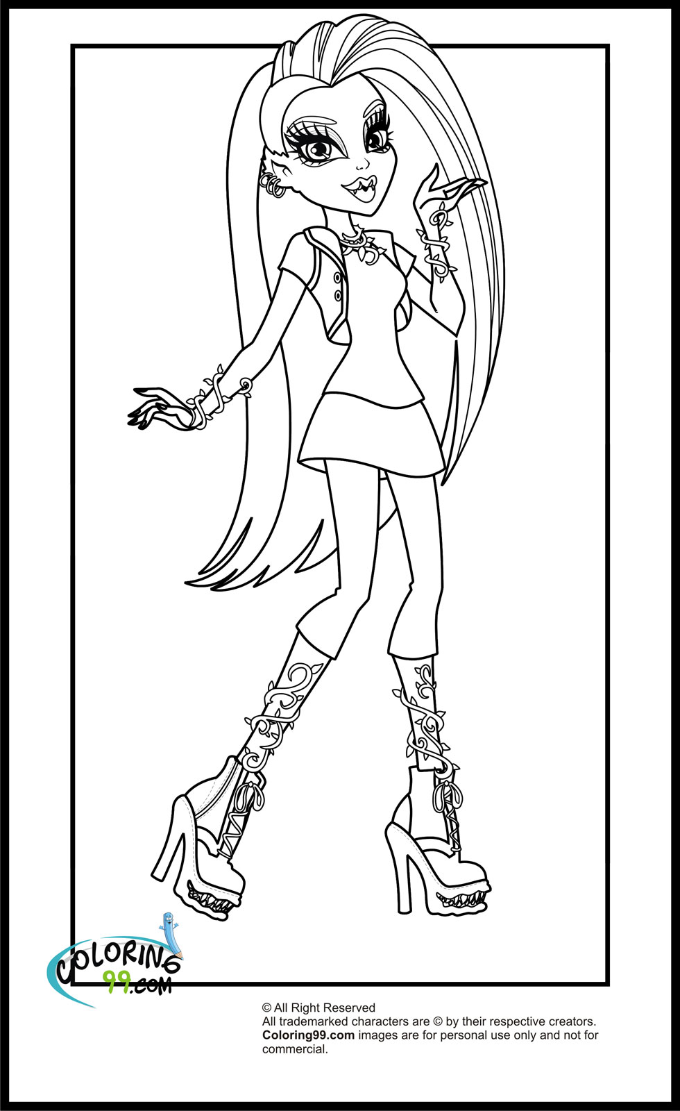 150+ Monster High Coloring Pages: Enter the World of Monster High 67