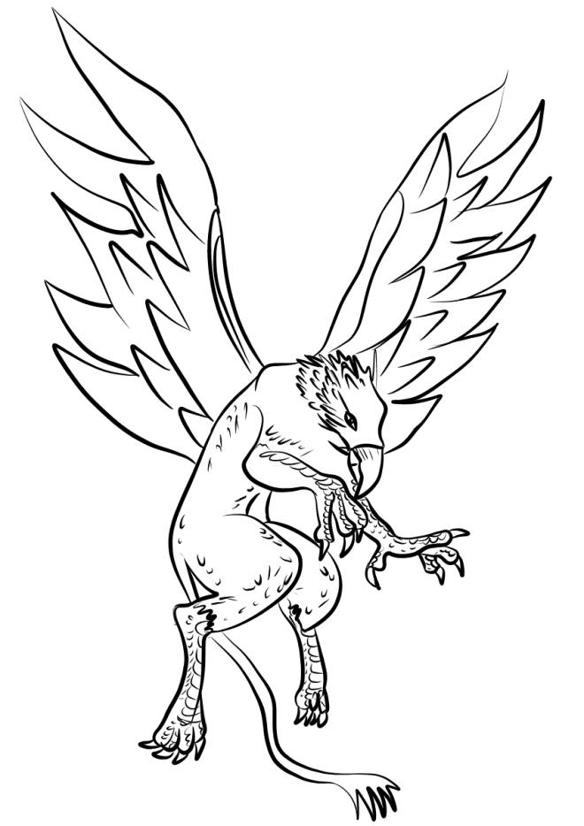 104 Realistic Griffin Coloring Pages Printable 24