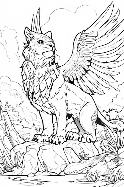 realistic griffin coloring pages printable jpg