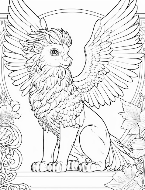 104 Realistic Griffin Coloring Pages Printable 8