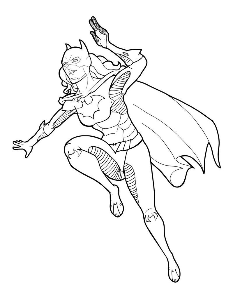 free batgirl coloring pages for kids printable jpg