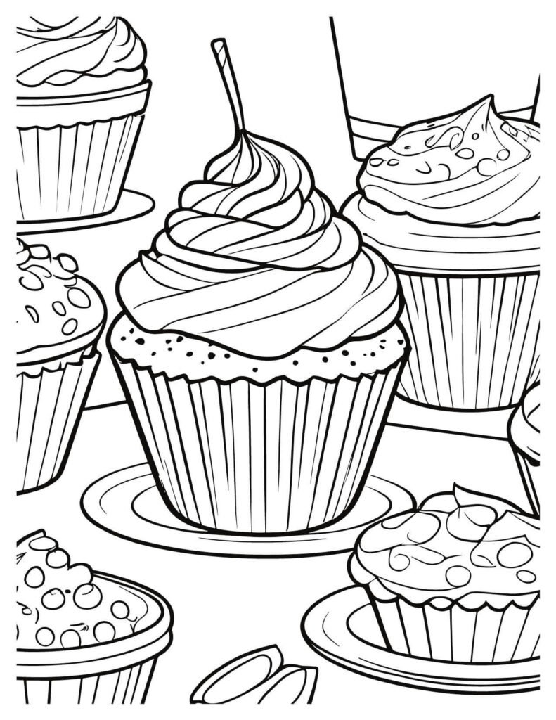 muffin coloring pages printable jpg