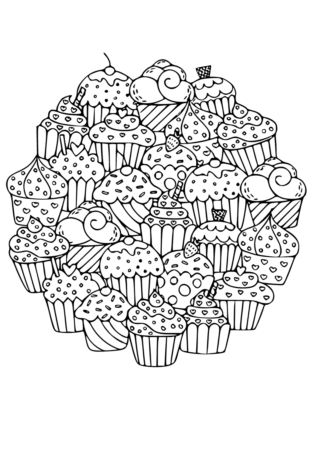 muffin coloring pages printable jpg