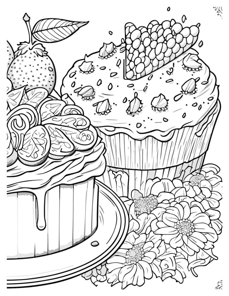 muffin coloring pages printable jpg