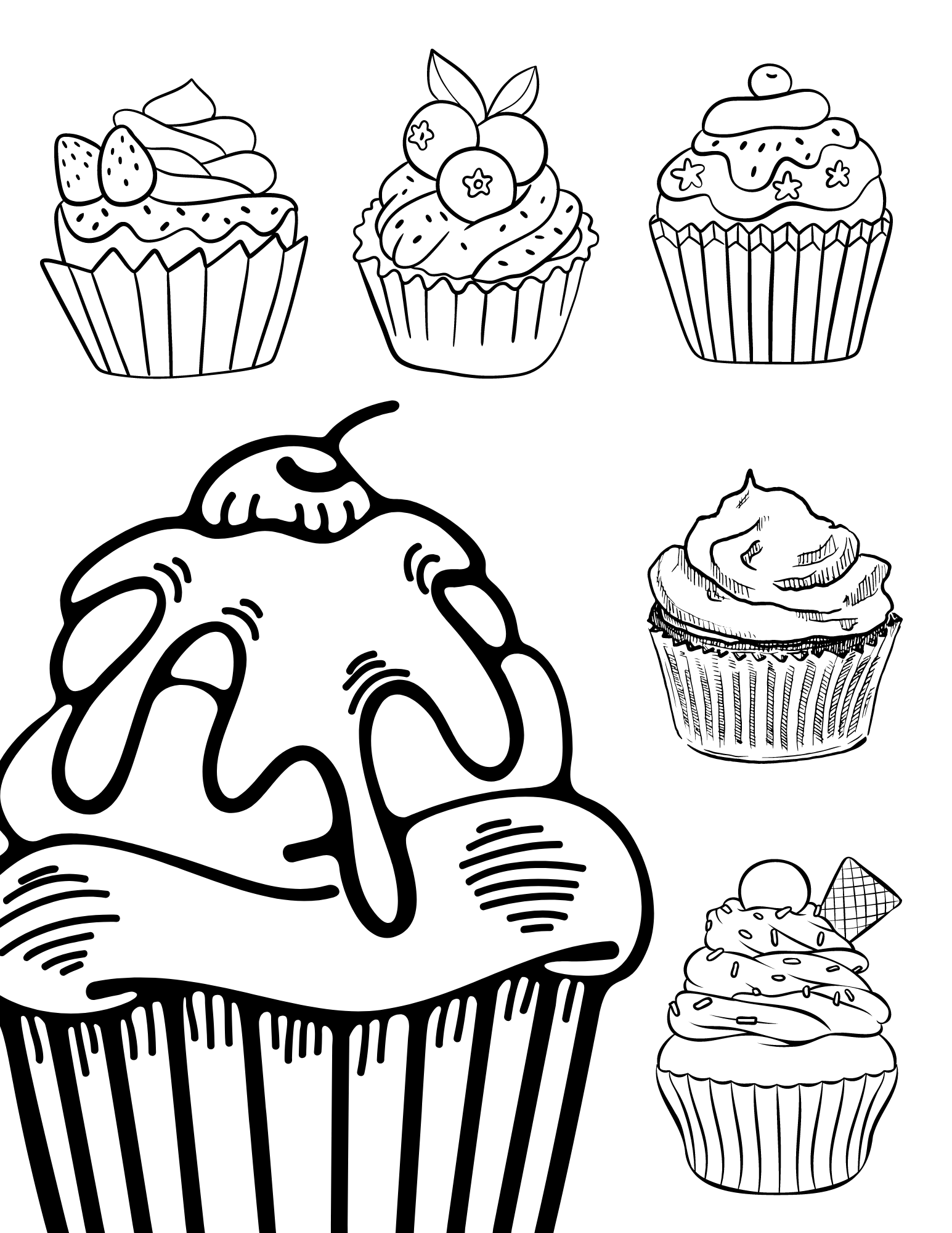 muffin coloring pages printable jpg