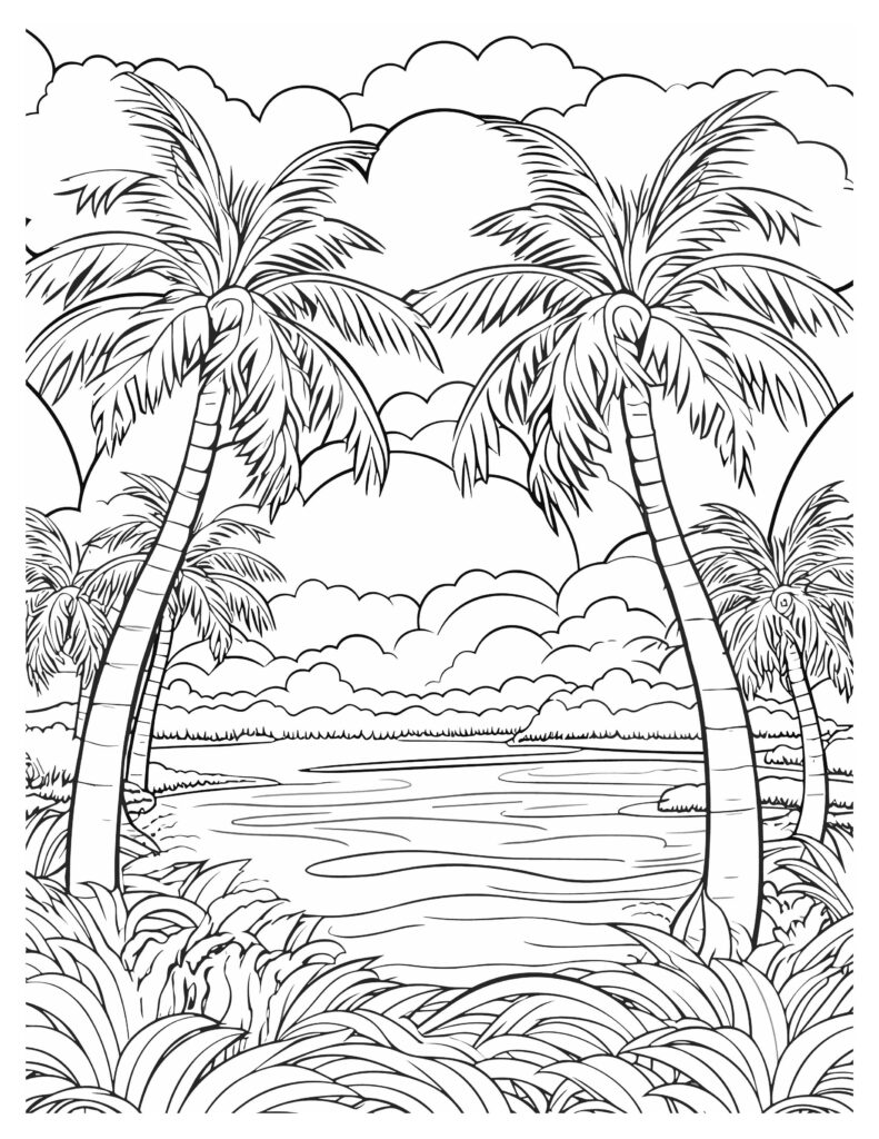 130 Beach Party Coloring Pages Free Printable 11