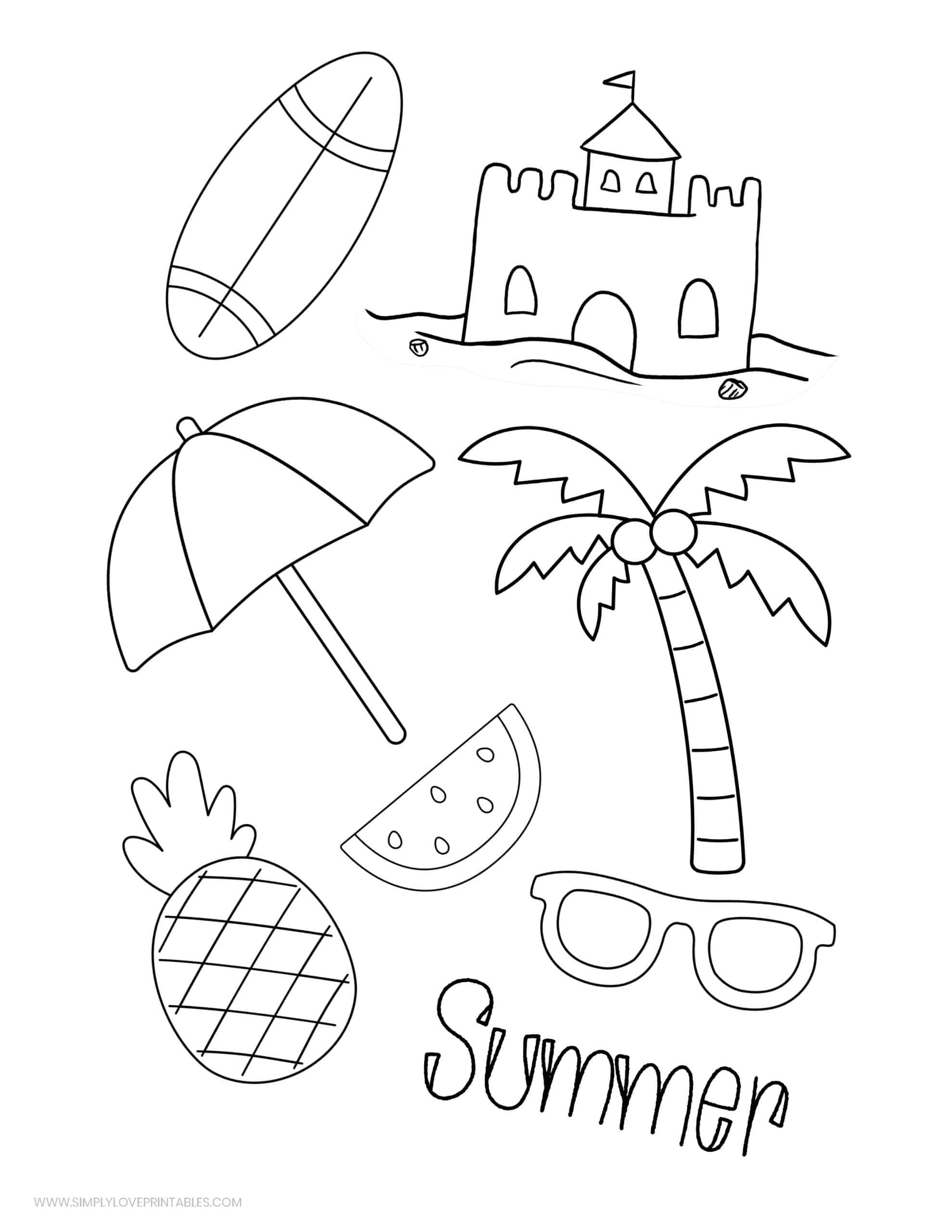 130 Beach Party Coloring Pages Free Printable 115