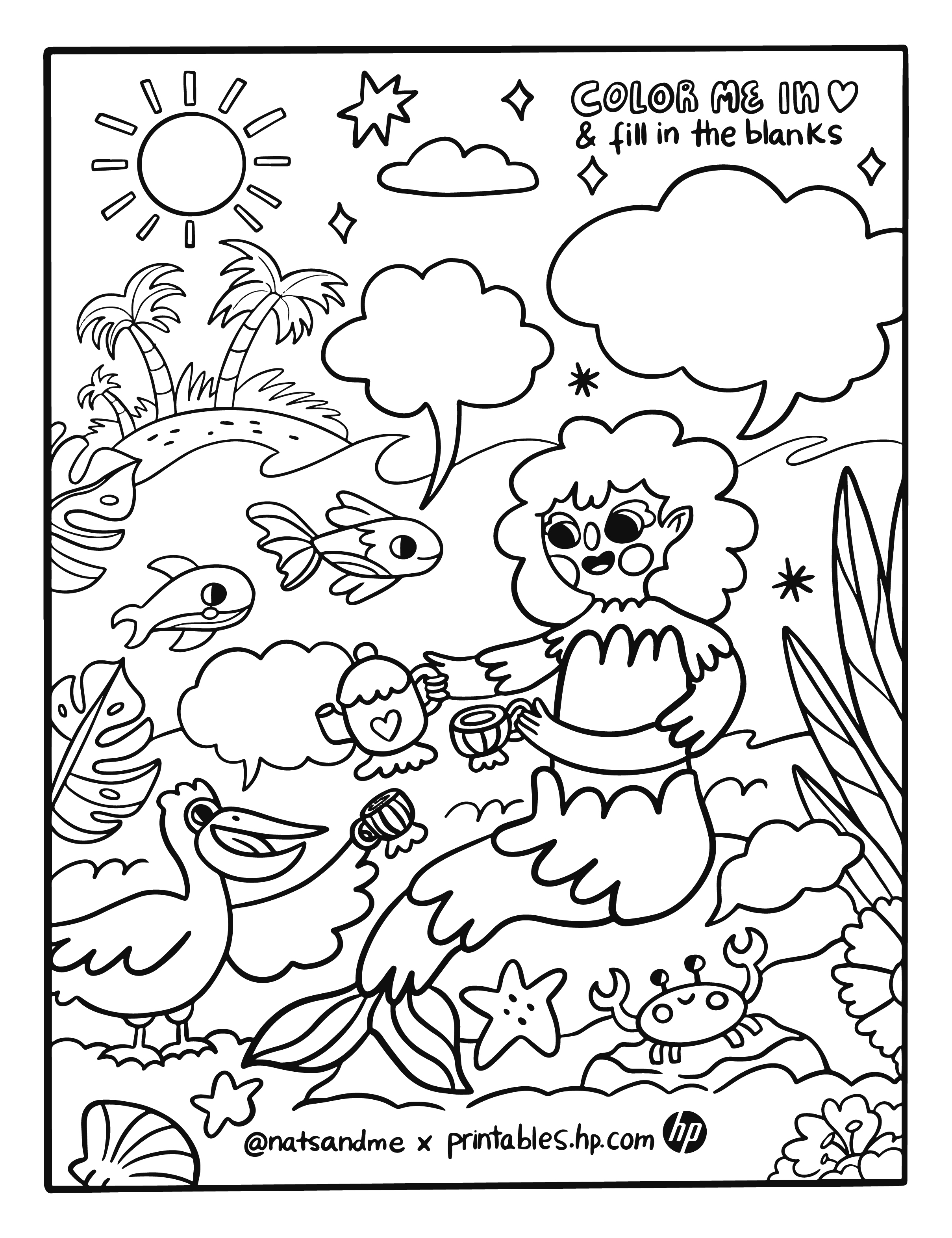 130 Beach Party Coloring Pages Free Printable 118