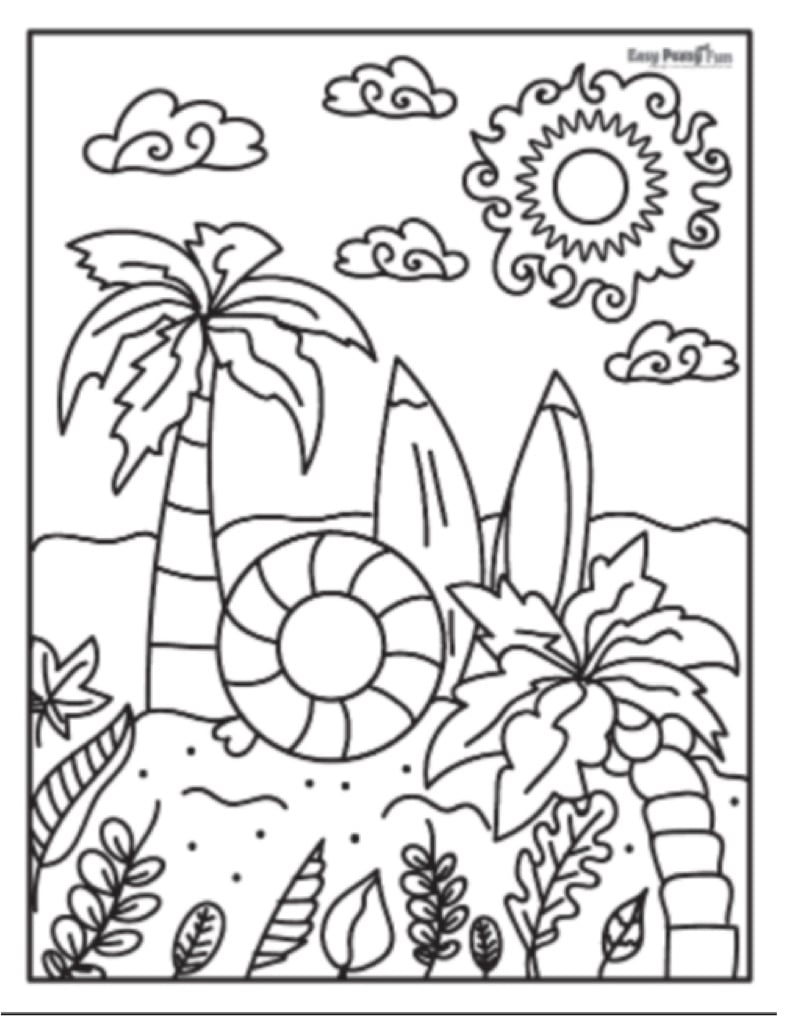 130 Beach Party Coloring Pages Free Printable 21