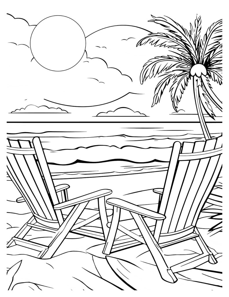 130 Beach Party Coloring Pages Free Printable 4