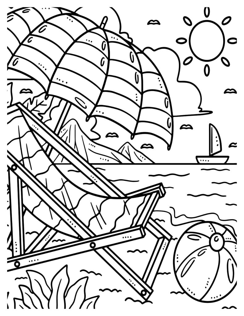 130 Beach Party Coloring Pages Free Printable 5