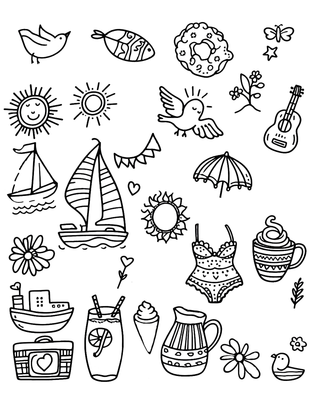 130 Beach Party Coloring Pages Free Printable 65