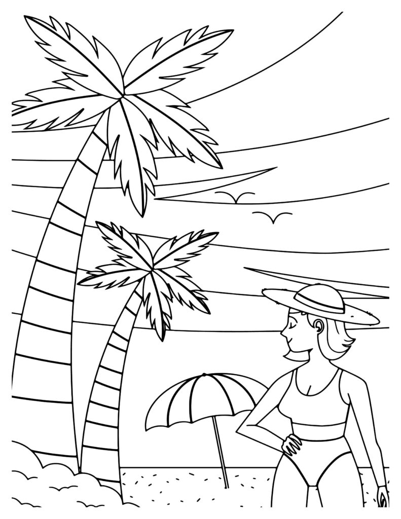 130 Beach Party Coloring Pages Free Printable 7