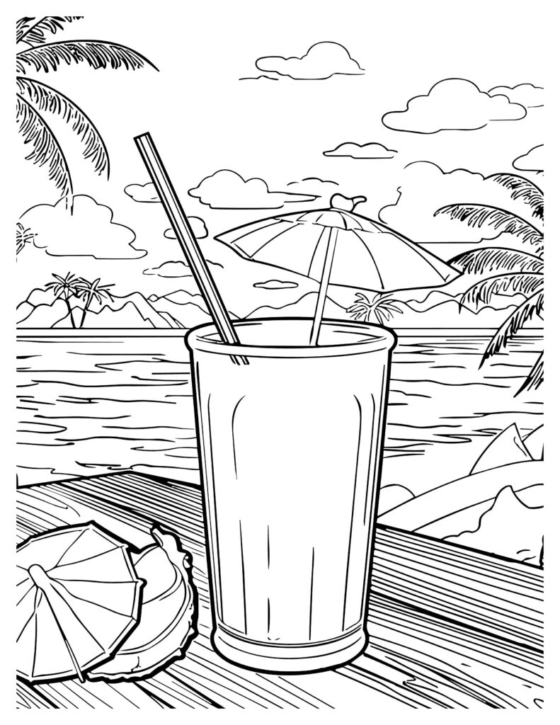 130 Beach Party Coloring Pages Free Printable 8