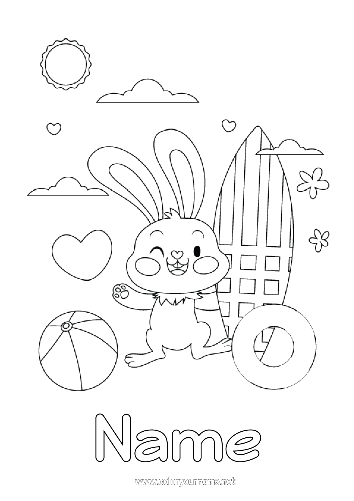 130 Beach Party Coloring Pages Free Printable 96