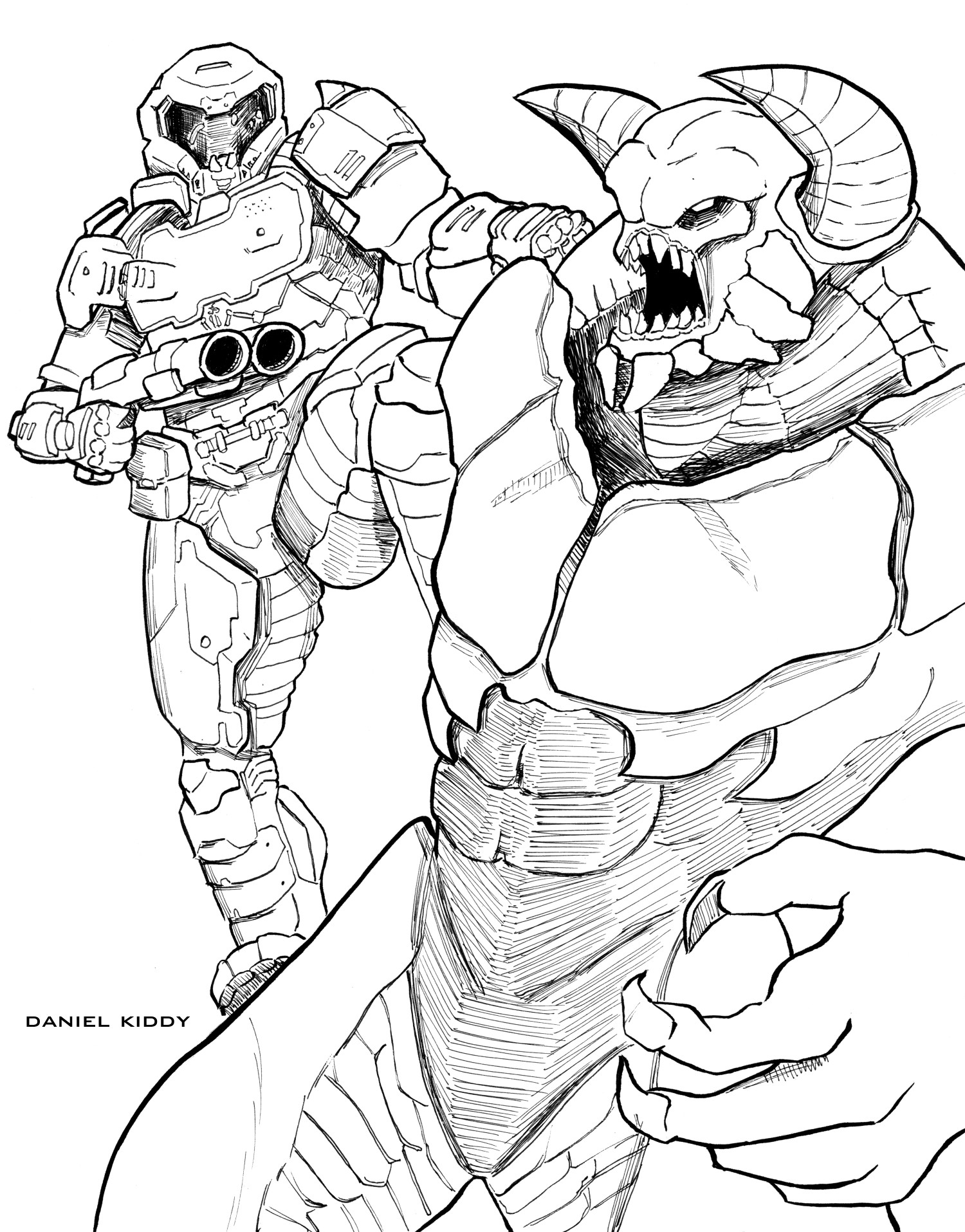 130+ Doom Slayer Coloring Pages Printable 16