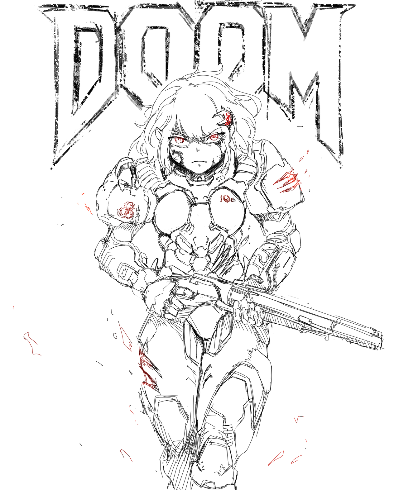 130+ Doom Slayer Coloring Pages Printable 5