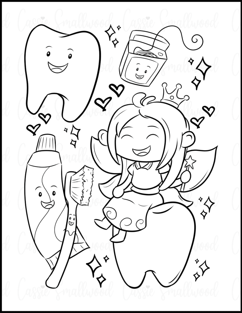 139 Cute Tooth Fairy Coloring Pages Printable 1