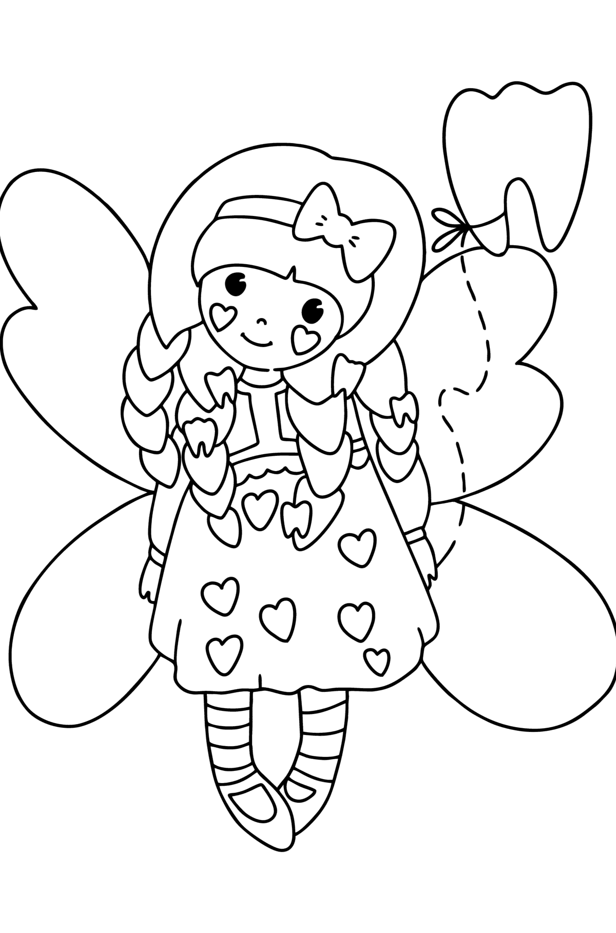 cute tooth fairy coloring pages printable jpg