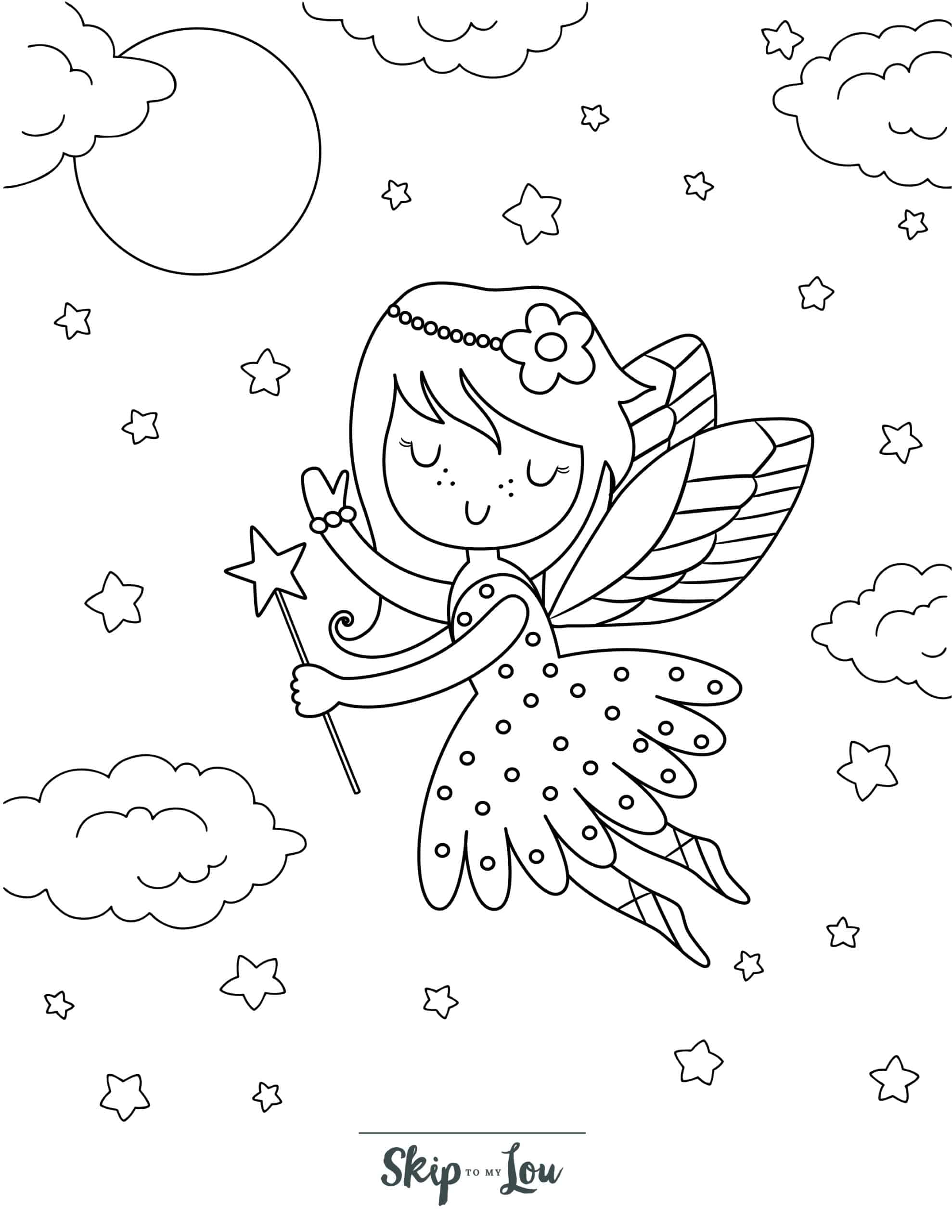 cute tooth fairy coloring pages printable jpg