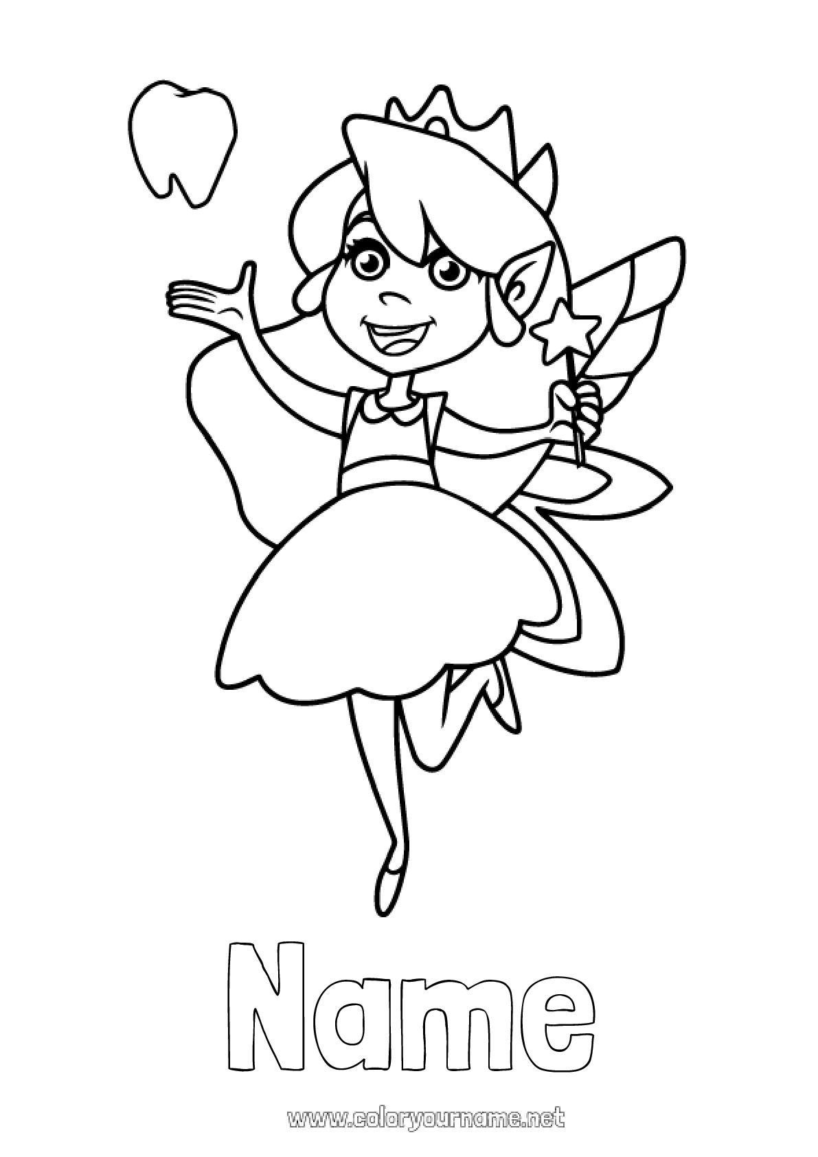 139 Cute Tooth Fairy Coloring Pages Printable 12