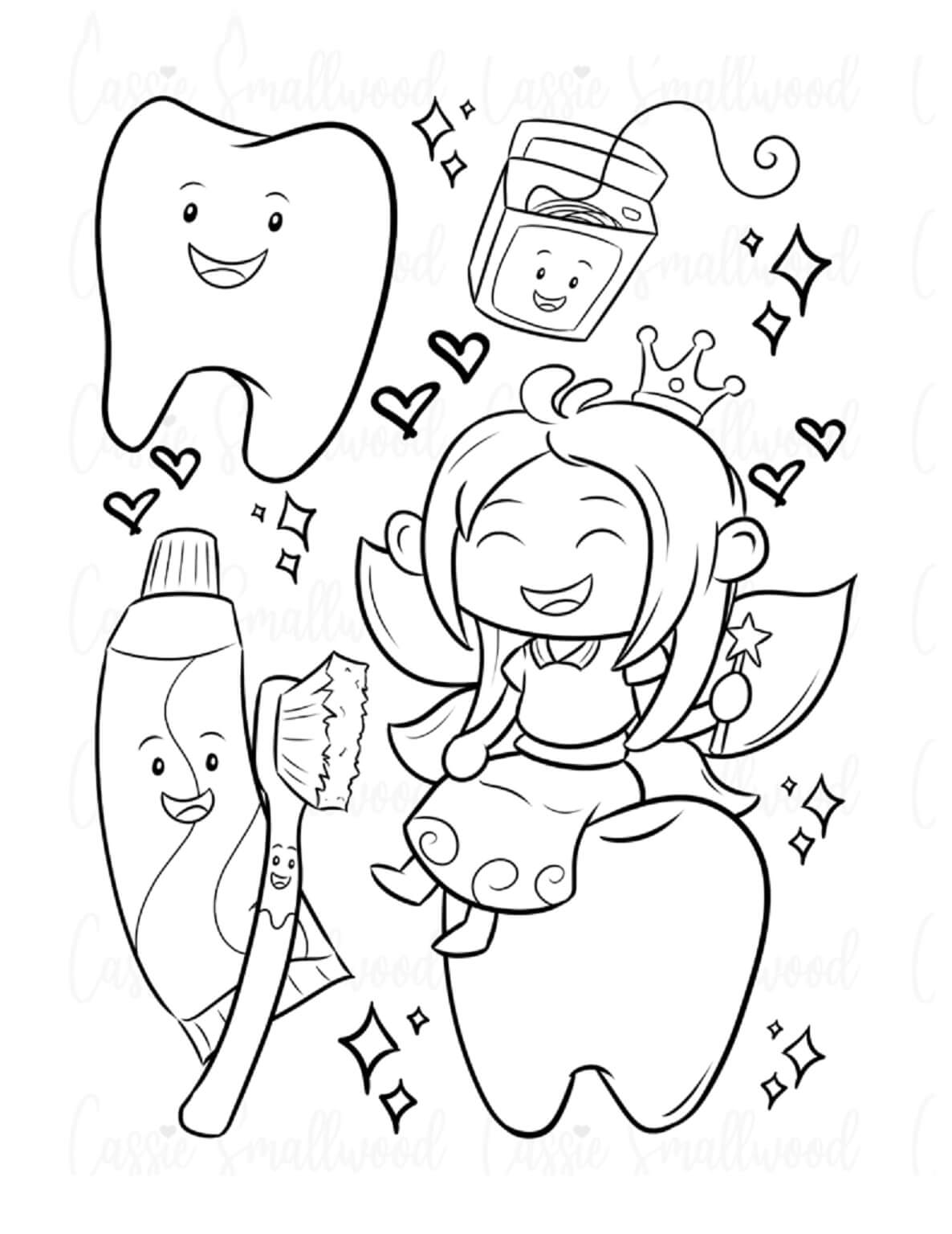 cute tooth fairy coloring pages printable jpg