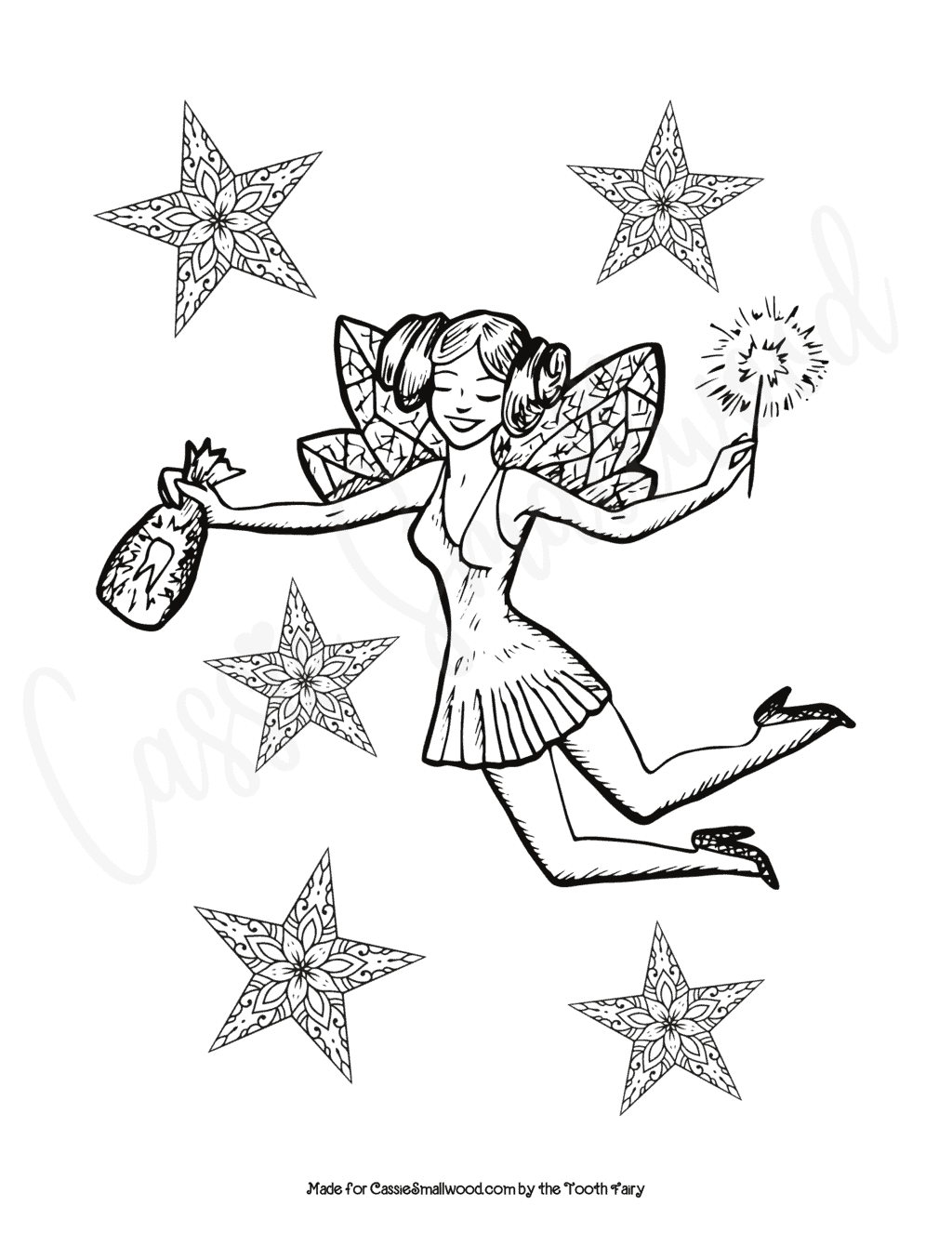 cute tooth fairy coloring pages printable jpg