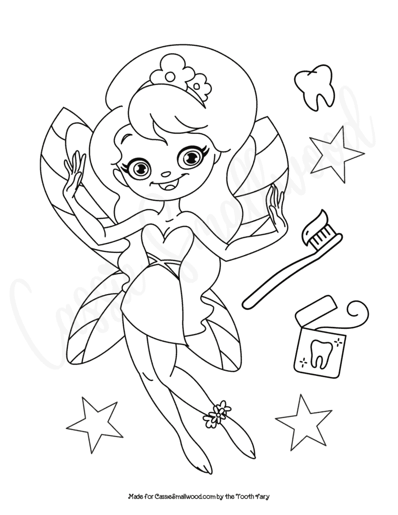 cute tooth fairy coloring pages printable jpg