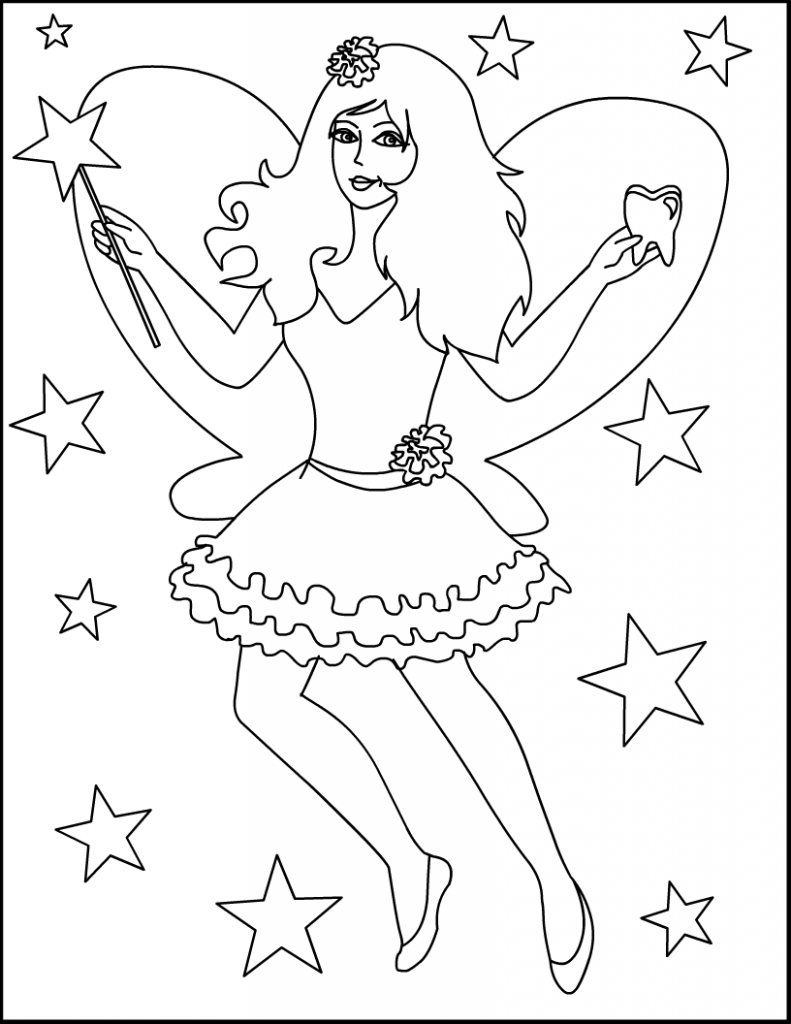 139 Cute Tooth Fairy Coloring Pages Printable 23