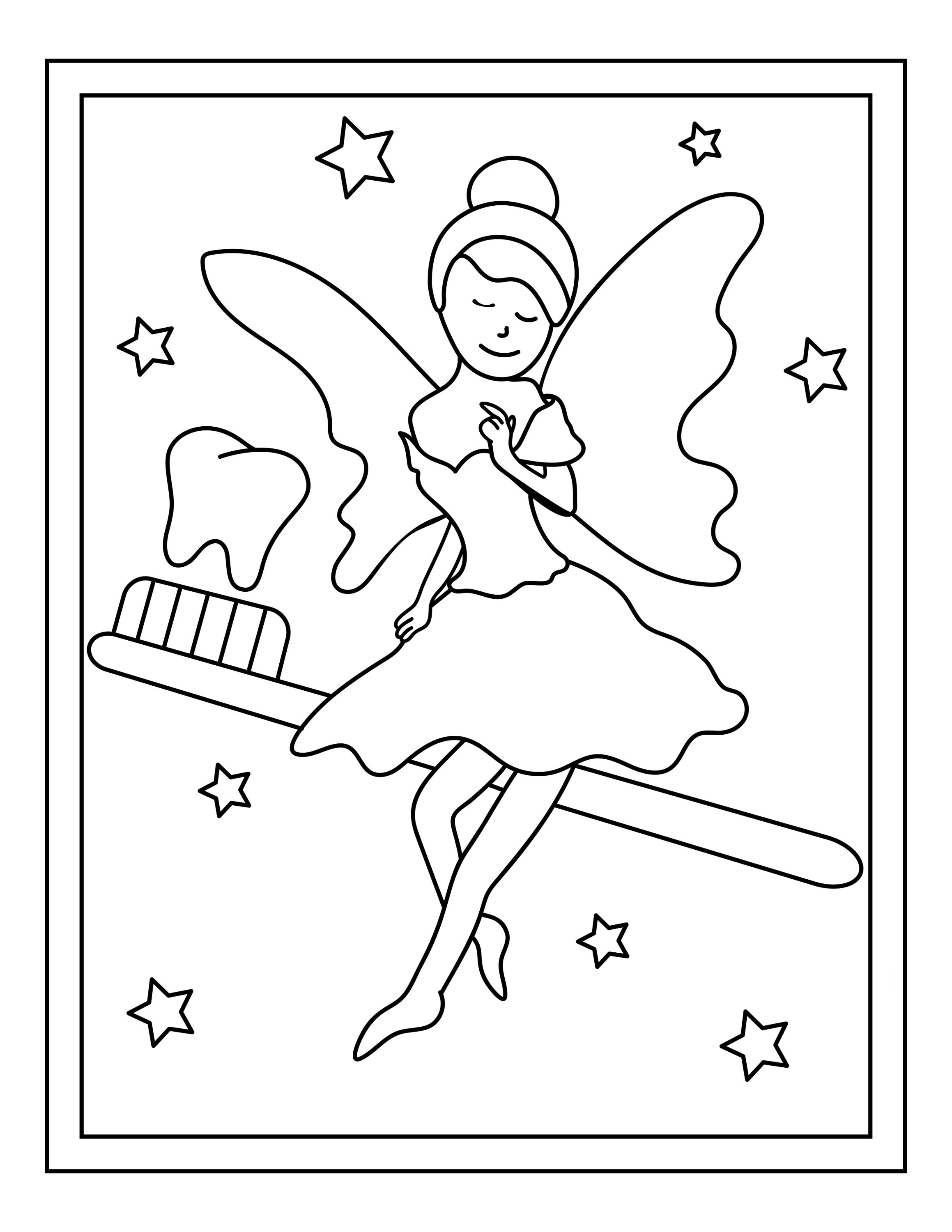 139 Cute Tooth Fairy Coloring Pages Printable 3