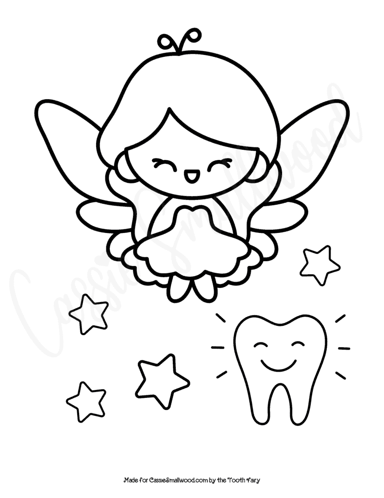 cute tooth fairy coloring pages printable jpg