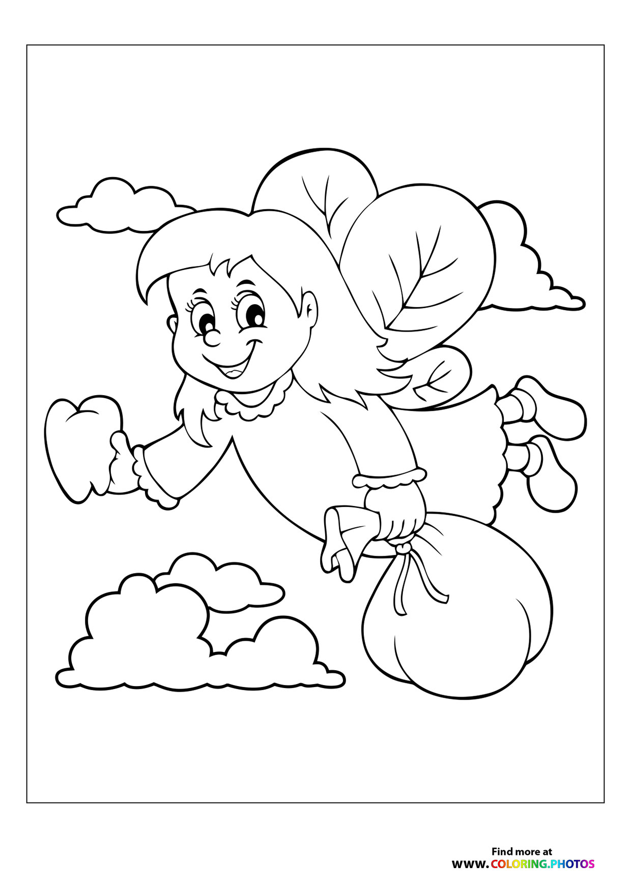 cute tooth fairy coloring pages printable jpg