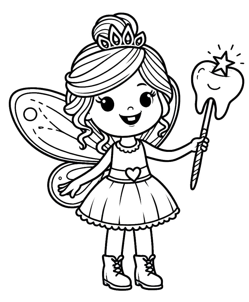 139 Cute Tooth Fairy Coloring Pages Printable 5