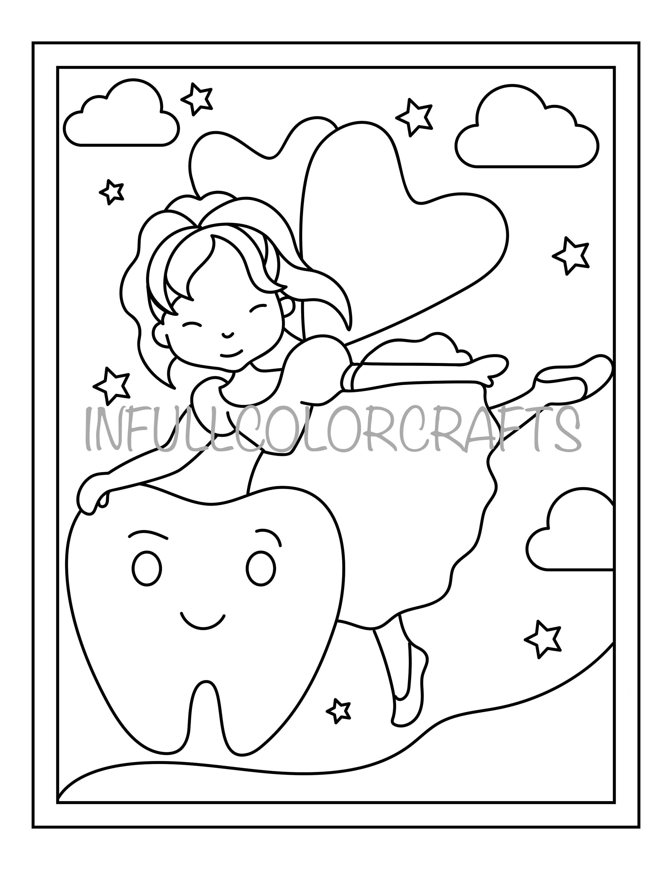 139 Cute Tooth Fairy Coloring Pages Printable 53