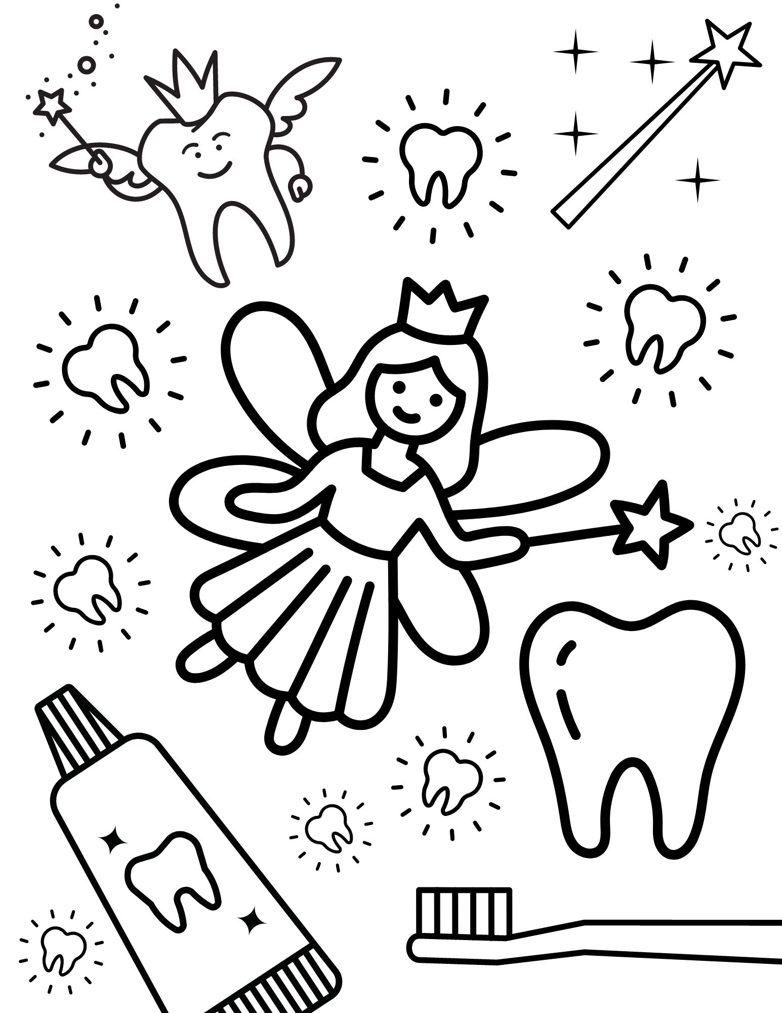 cute tooth fairy coloring pages printable jpg