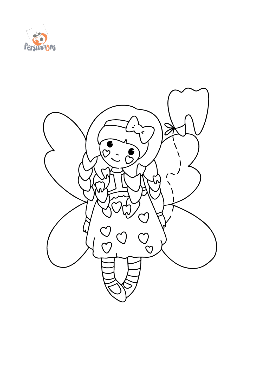 cute tooth fairy coloring pages printable jpg