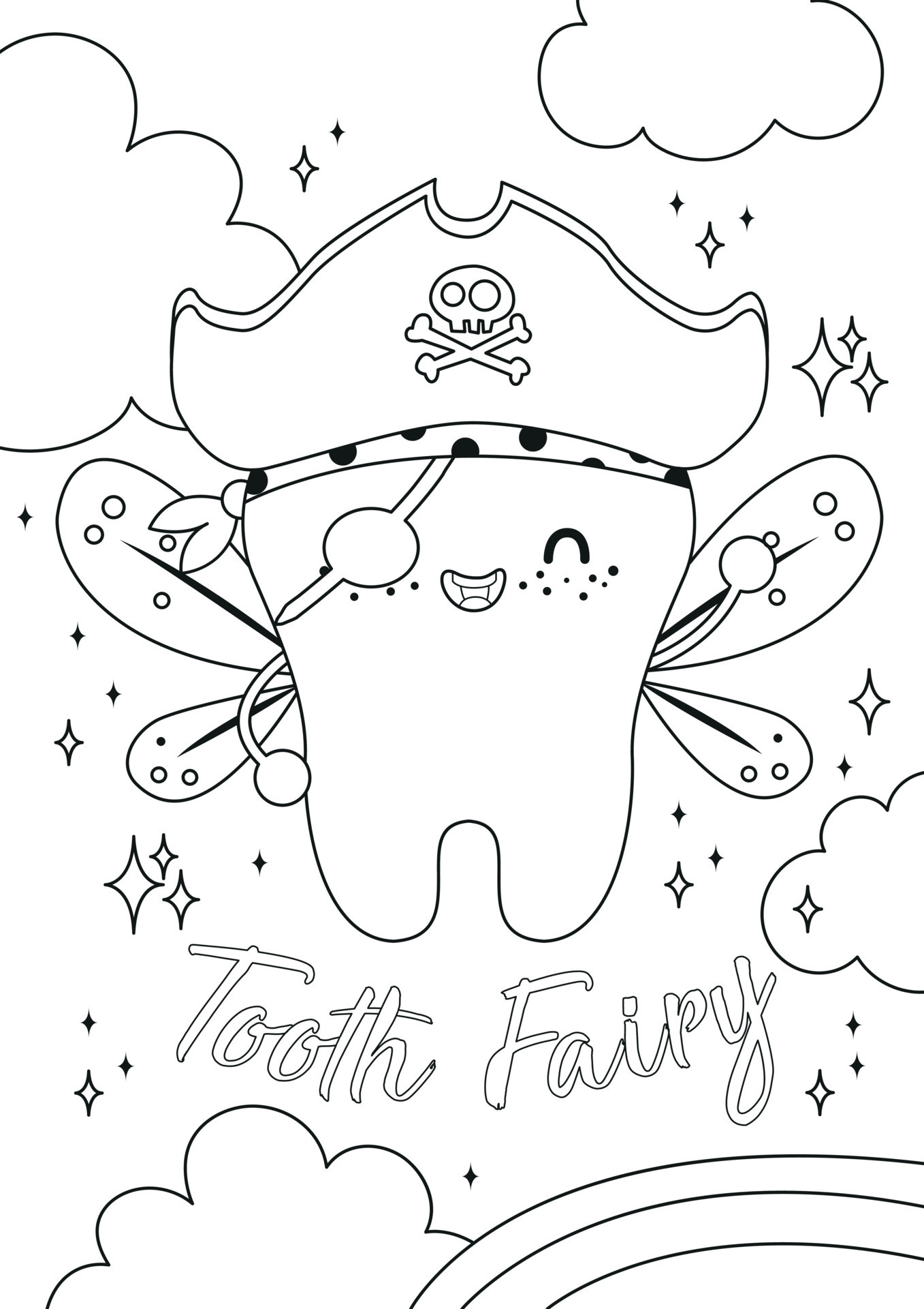 139 Cute Tooth Fairy Coloring Pages Printable 8