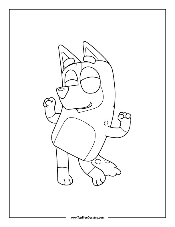 152+ Coloring Pages Bluey Printable 13