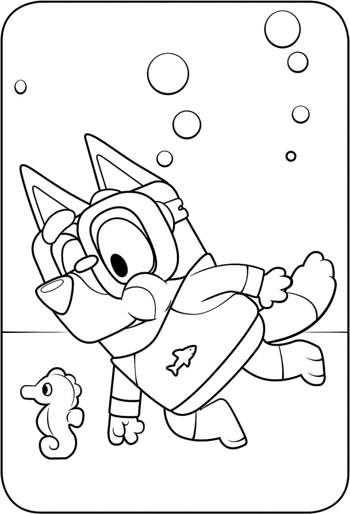 152+ Coloring Pages Bluey Printable 46