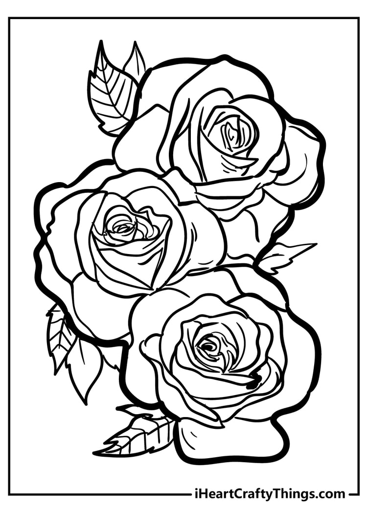 180+ Color Pages Roses 1